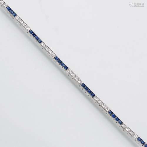 A colour fine Sapphire Diamond Bracelet.