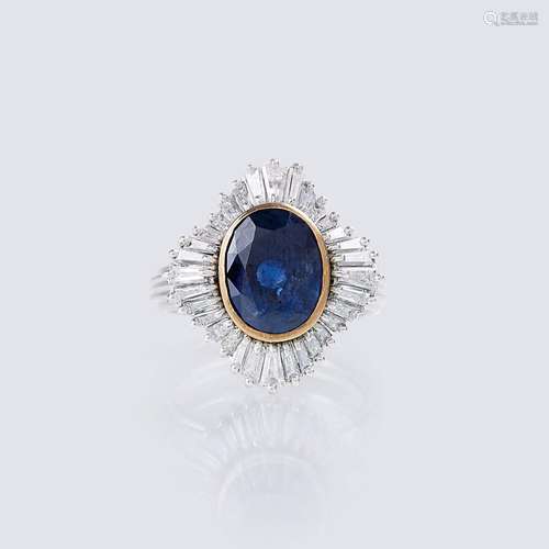 A Sapphire Diamond Ring.