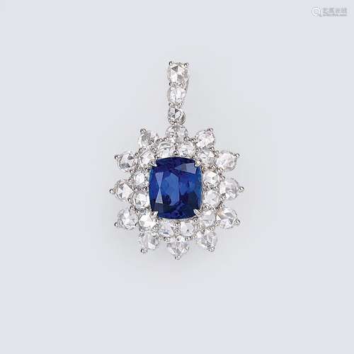 A Tanzanite Diamond Pendant.