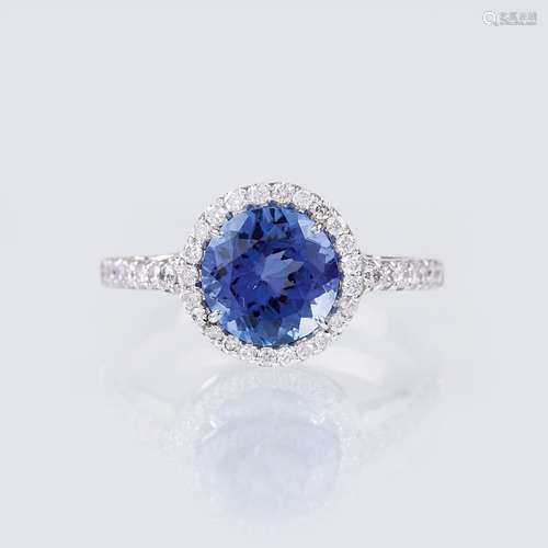 A Tanzanite Diamond Ring.