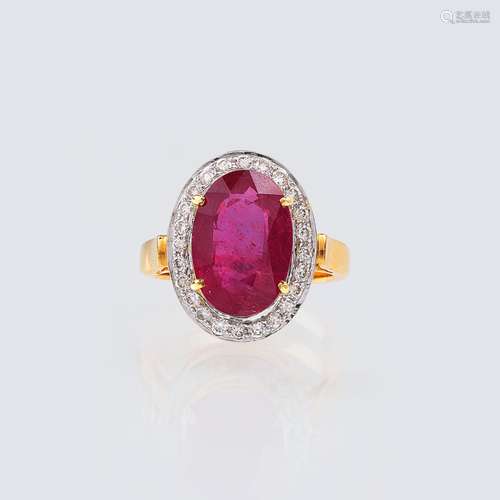 A highcarat Ruby Diamond Ring.