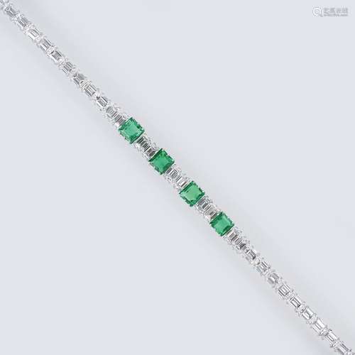 A highcarat Diamond Emerald Bracelet.