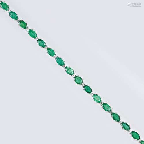 An Emerald Diamond Bracelet.