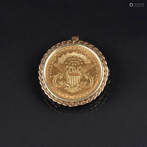 A Pendant with Coin 'Double Eagle Liberty Head'.