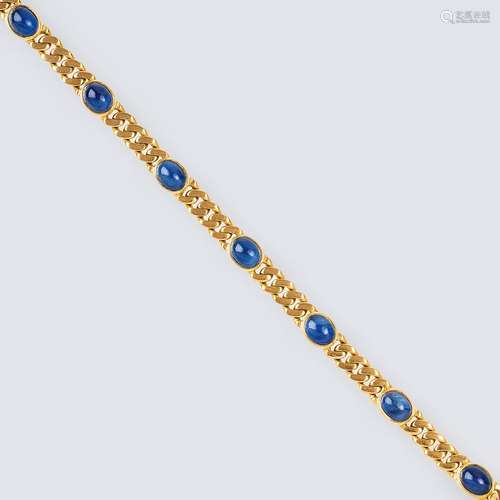 A Chain Bracelet with Sapphires.