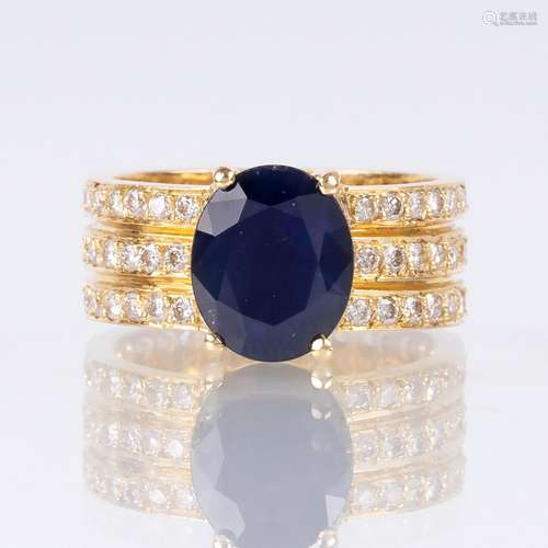 A Sapphire Diamond Ring.