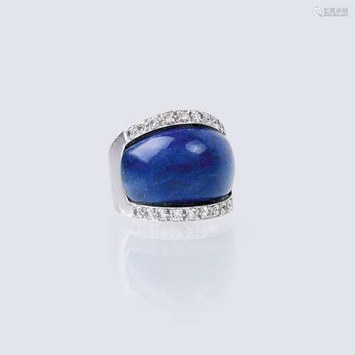 A Lapis Lazuli Diamond Ring.