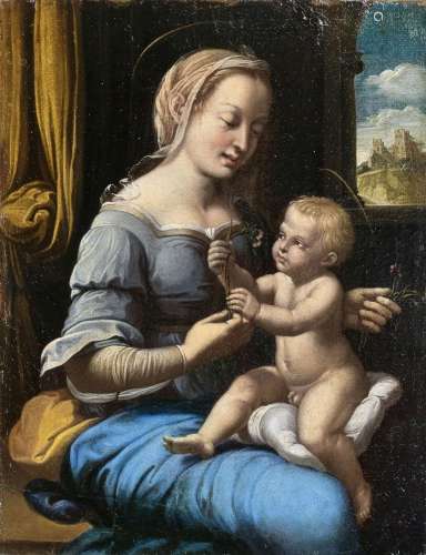 Florentine Master active 1st half 16th cent. Madonna and Chi...