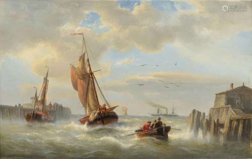 Franz Hünten (Hamburg 1822 - Hamburg 1887). Fishing Boats an...