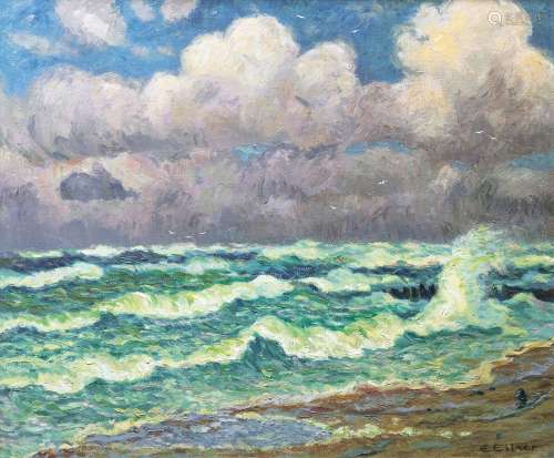 Ernst Eitner (Hamburg 1867 - Hamburg 1955). Storm on Sylt.