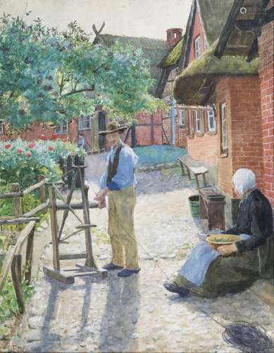 Ernst Eitner (Hamburg 1867 - Hamburg 1955). Idyllic Village.