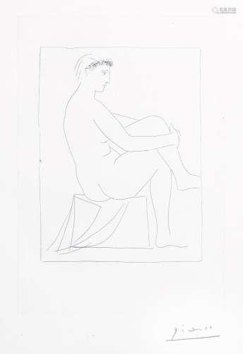 Pablo Picasso (Malaga 1881 - Mougins 1973). Femme nue couron...