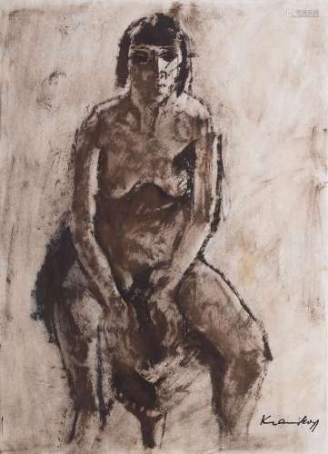 Bruno Krauskopf (Marienburg 1892 - Berlin 1960). Sitting Nud...