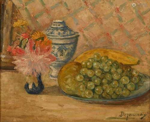 Emile DEZAUNAY (1854-1938) "Coupe de raisin" hst s...