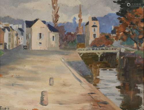 André EVEN (1918-1996) "Pont-Aven" hsi sbg 26.5 x ...
