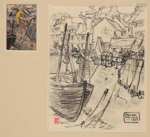 Georges GEO-FOURRIER (1898-1966) "Douarnenez 1934"...