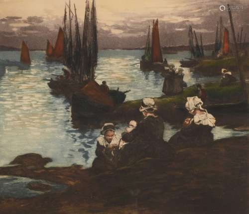 Fernand LEGOUT-GERARD (1854-1924) "Le retour des sardin...