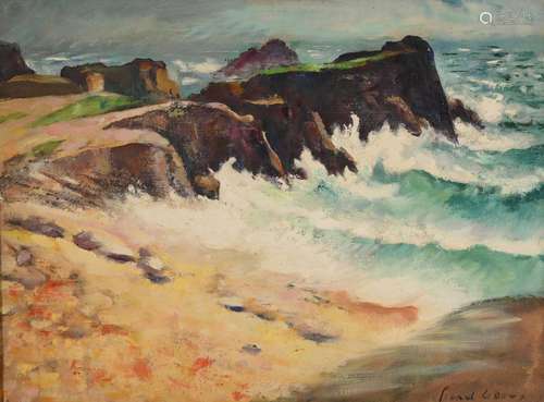 Charles PICART-LEDOUX (1881-1959) "Côte rocheuse, effet...