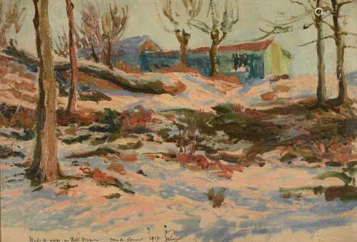 Fernand PINAL (1881-1958) "Paysage de neige bois de Cla...