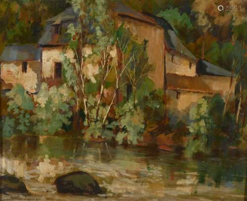 Paul SAVIGNY (1858-1916) « Moulin à Pont-Aven » Huile sur ca...