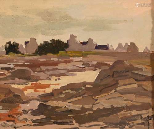 Robert YAN (1901-1994) "La côte de Lesconil" hsi s...