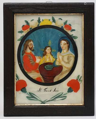 Hinterglasbild  Heilige Familie   / A reverse glass painting...