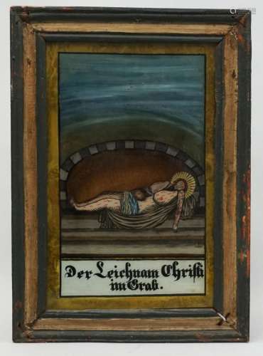 Hinterglasbild  Der Leichnam Christi im Grab  / A reverse pa...