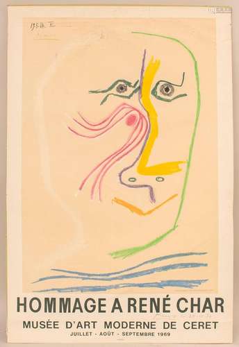 Ausstellungsplakat, Pablo Picasso (1871-1973),  Hommage a Re...