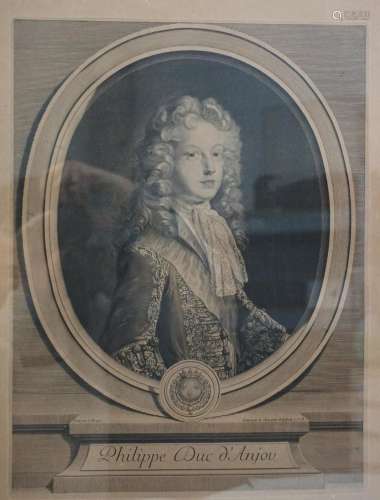 Kupferstich Porträt  Philippe Duc D Anjou , König von Spanie...