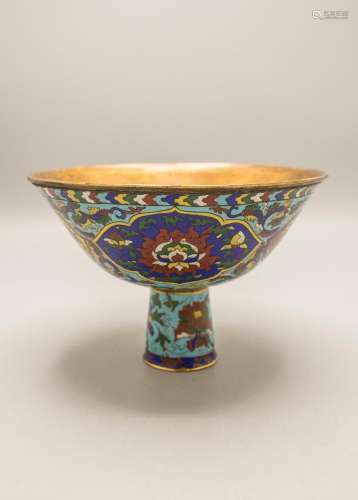 Cloisonné-Fußschale, China, Qing Dynastie (1644-1911), wohl ...