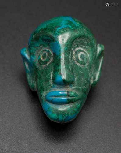 Malachitfigur  Kopf  / A malachite figure  head