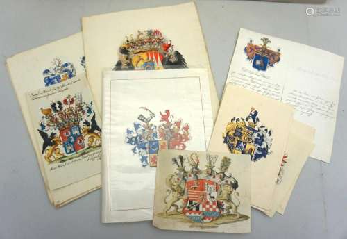 Konvolut feinste Wappenmalereien / A collection of very fine...