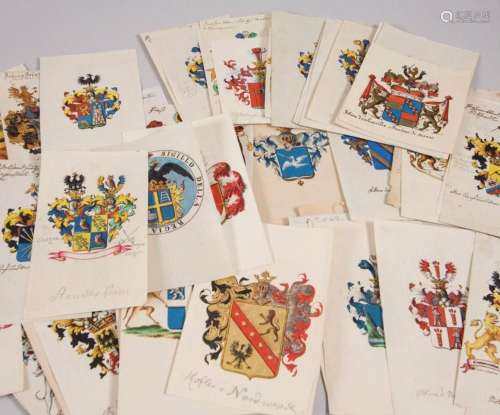 Sammlung handgemalter Adelswappen / A collection of handpain...