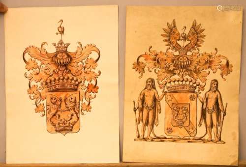 Konvolut: Wappenentwürfe/ A set of coat of arms designs