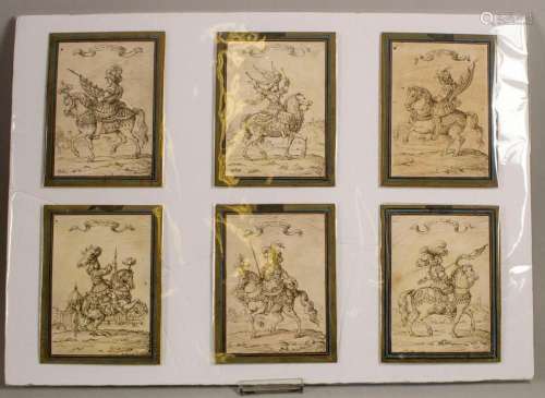 6 Tintenzeichnungen von Herzögen / 6 ink drawings of dukes, ...