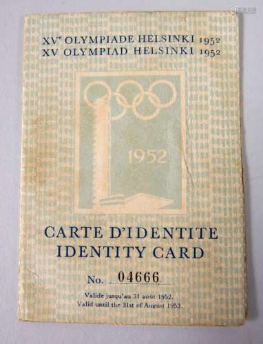 Konvolut Dokumente zur Olympiade 1952 in Finnland / A set of...