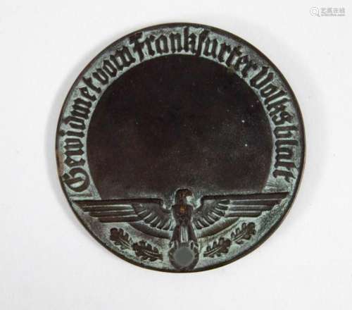 Medaille  Frankfurter Volksblatt , Drittes Reich