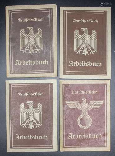 Vier Arbeitsbücher Drittes Reich / Four workbooks from the T...