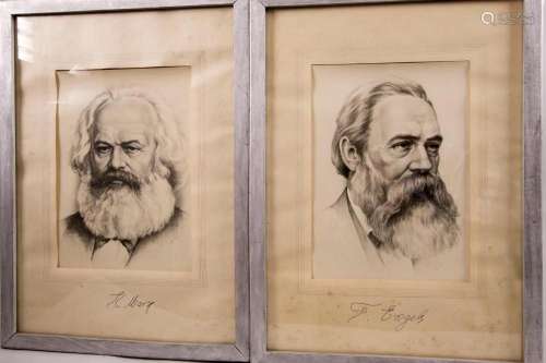 Zwei Bilder  Marx & Engels  / Two pictures  Marx & E...
