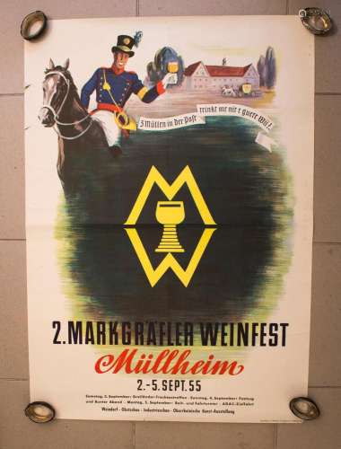 Zwei Werbeplakate Südwestdeutschland / Two advertising poste...