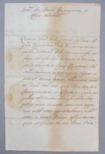 Brief von Maximilian III. Joseph von Bayern an König Karl VI...