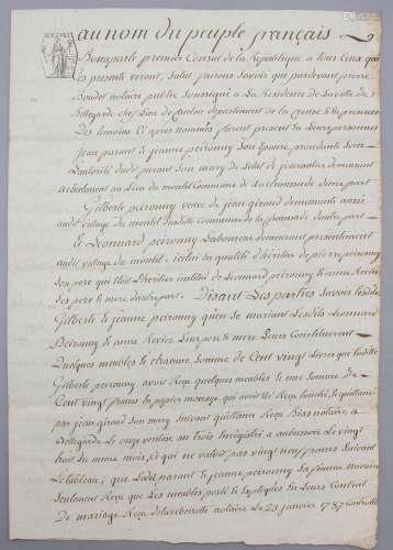 Historischer französischer Brief / A historical french lette...