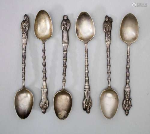 6 Teelöffel / 6 silver tea spoons, Vietnam, 20. Jh.
