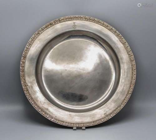 Große Silberplatte / A large silver platter, Antal Bachruch,...