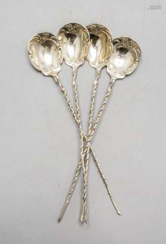 4 Cocktaillöffel / 4 Sterling silver cocktail spoons