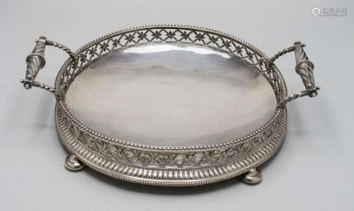 Teetablett / A silver tea platter, Hamburg Altona, 1884