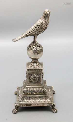 Vogel als Hutnadelhalter oder Federhalter / A silver bird as...