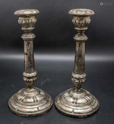 Paar Empire Kerzenleuchter / A pair of Empire silver candles...