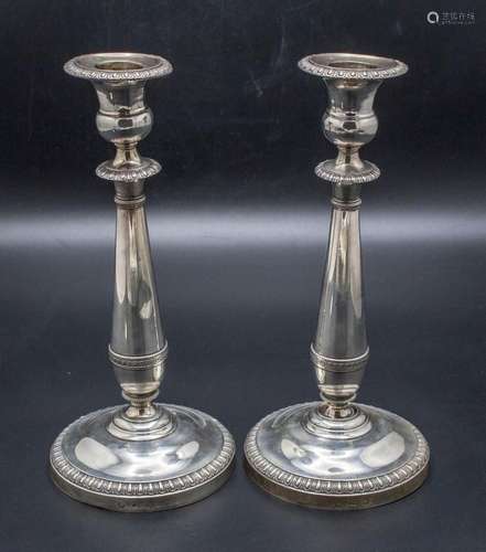 Paar Empire Kerzenleuchter / A pair of Empire silver candles...