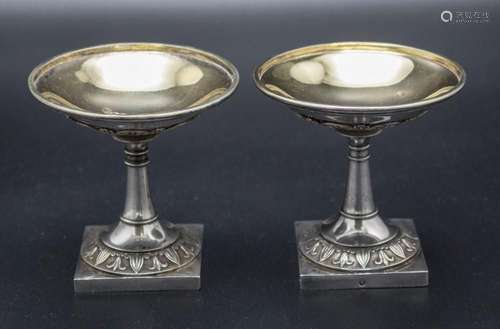 Paar Empire Salieren / A pair of Empire silver salt cellars,...